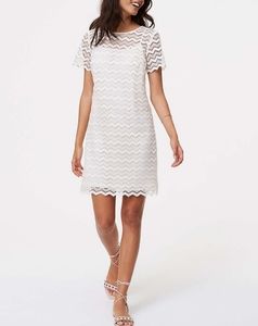 Ann Taylor Loft Tall Chevron Shift Lace Dress
